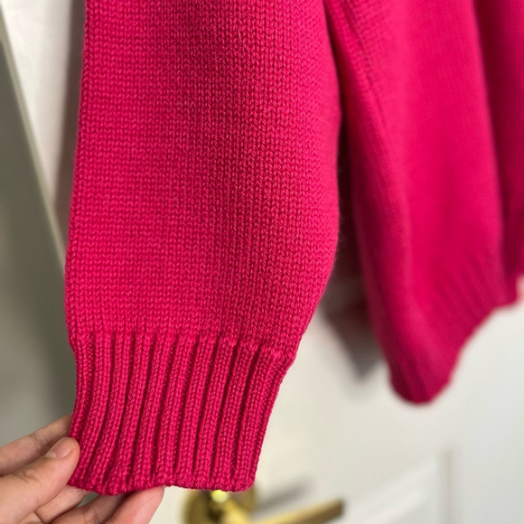 Vintage 100% Wool Pink Star Crewneck Sweater L Made in 🇨🇦 - Picture 6 of 14